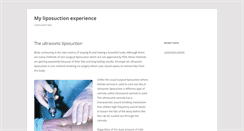Desktop Screenshot of myliposuctionexperience.com